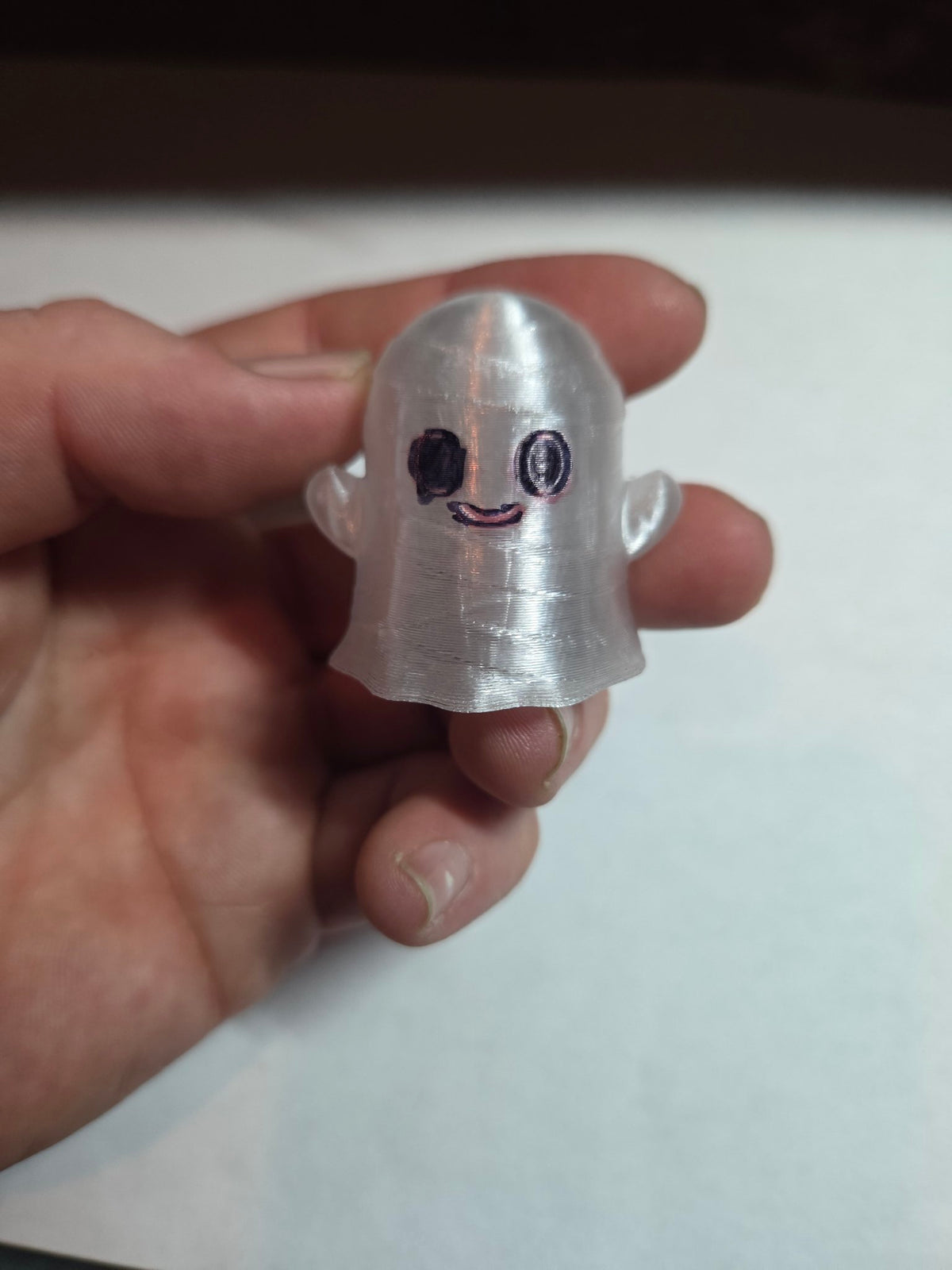 Mini translucent ghost, front view