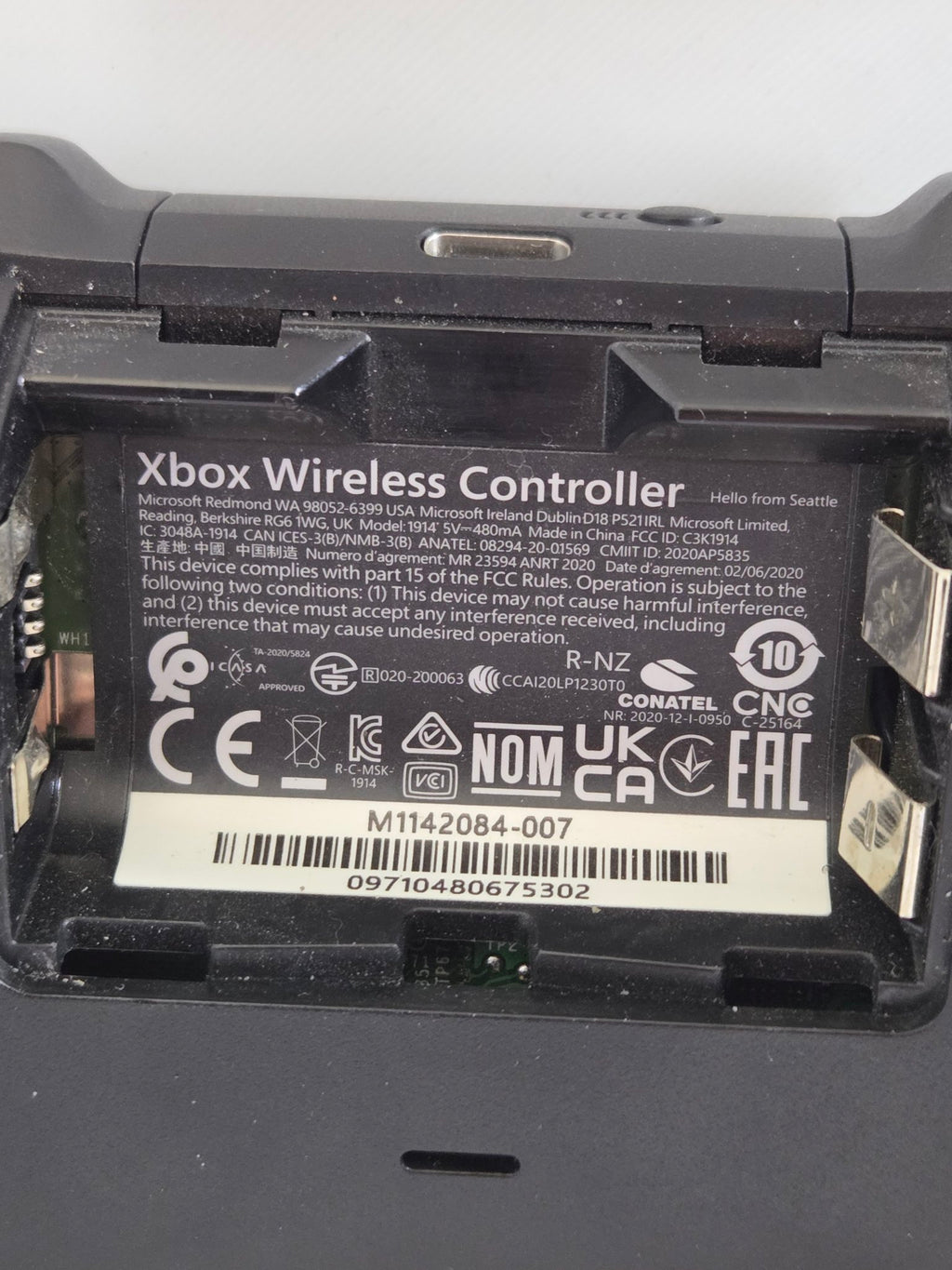 Xbox controller model label