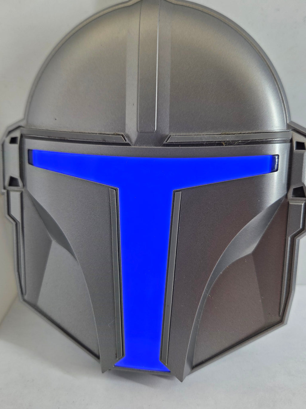 Blue LED visor lit up