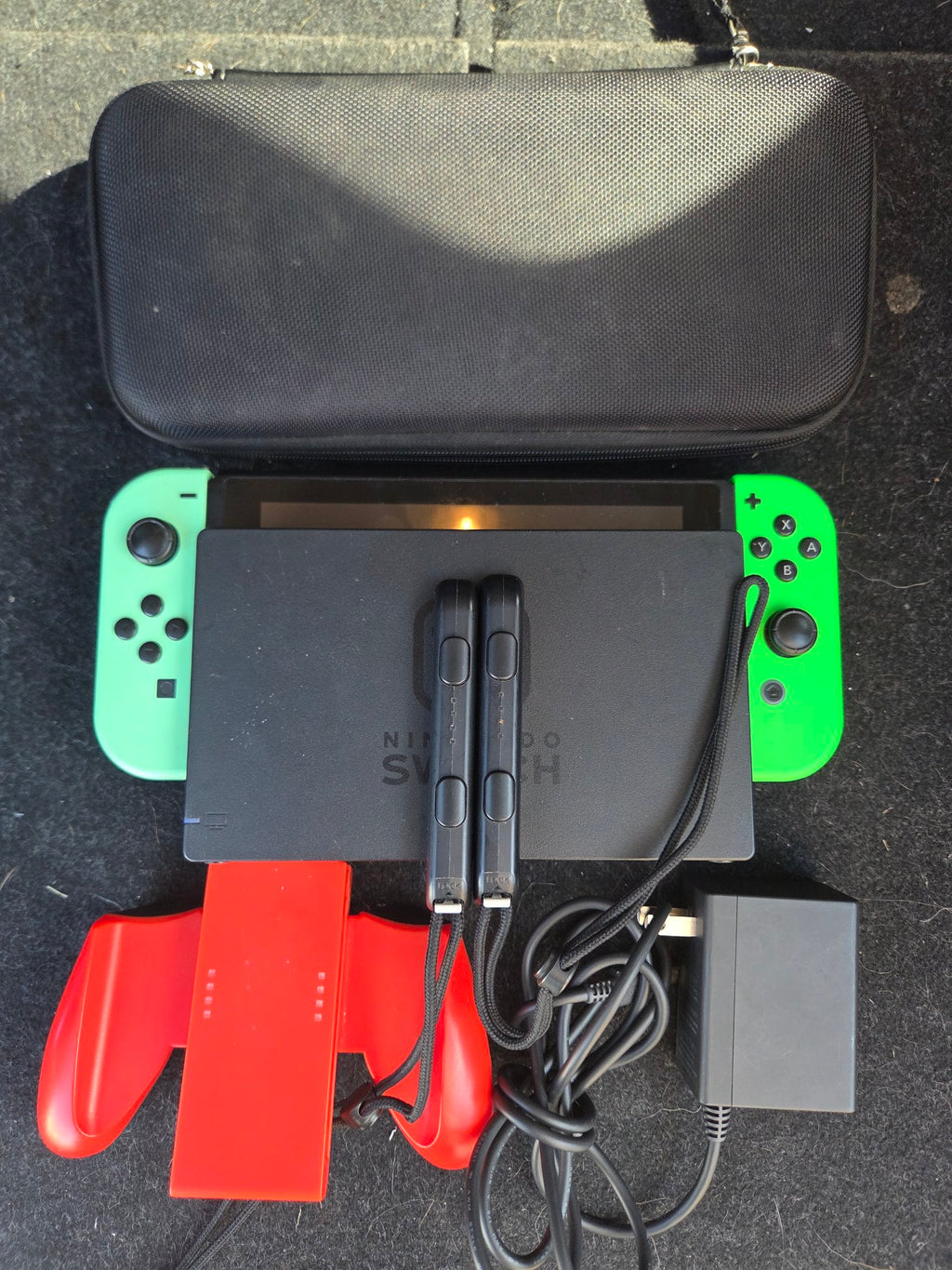 Full Nintendo Switch bundle laid out