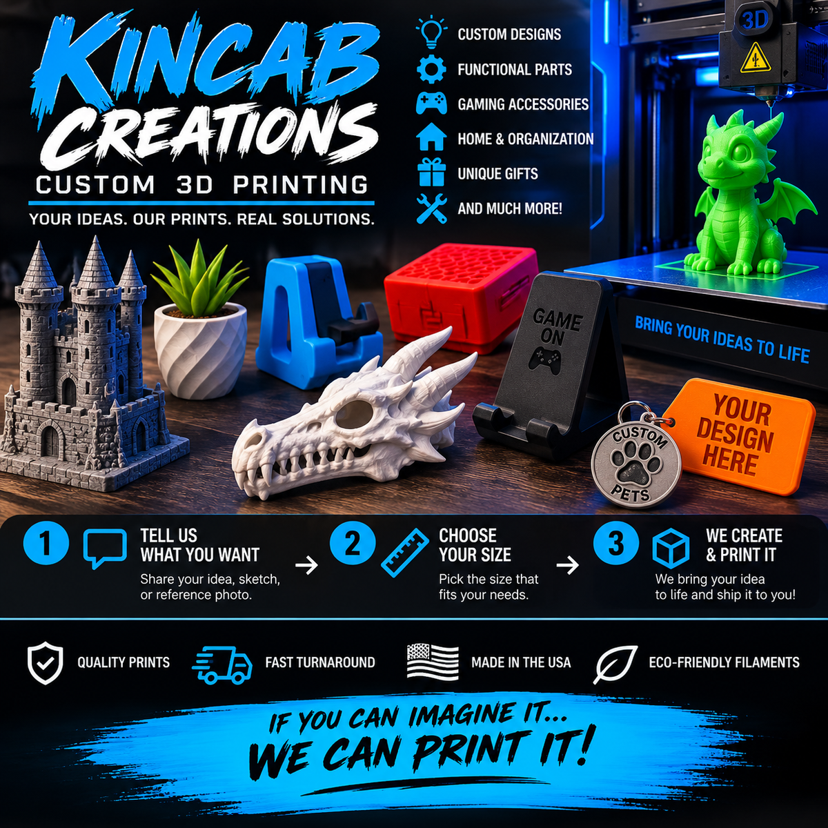 Bring Your Idea to Life with Custom 3D Printing